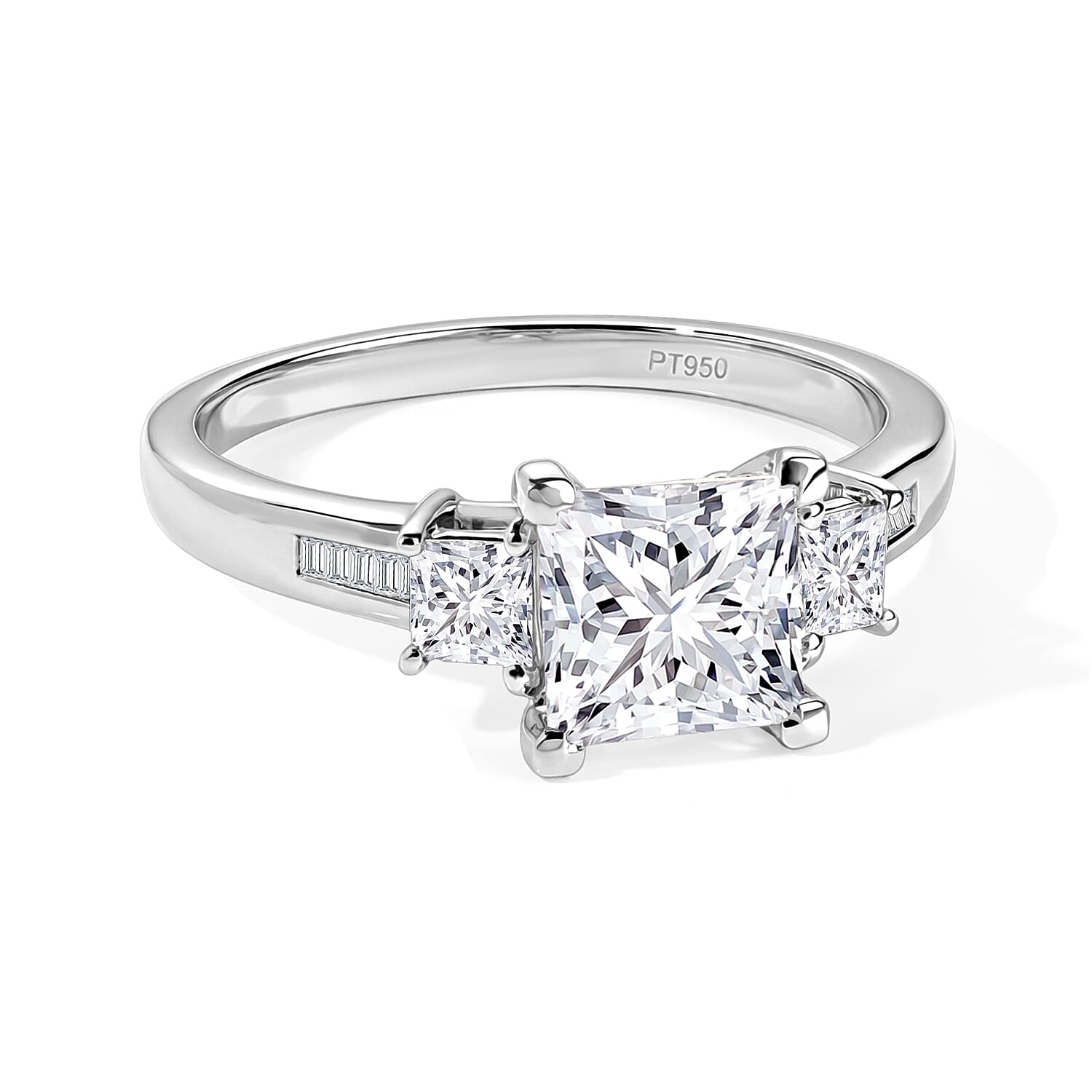 IGI Certified Luxuriant Lab Grown Diamond E-F VS 2.50 ctw Ring in 950 Platinum (Size 9.0) 5.75 Grams
