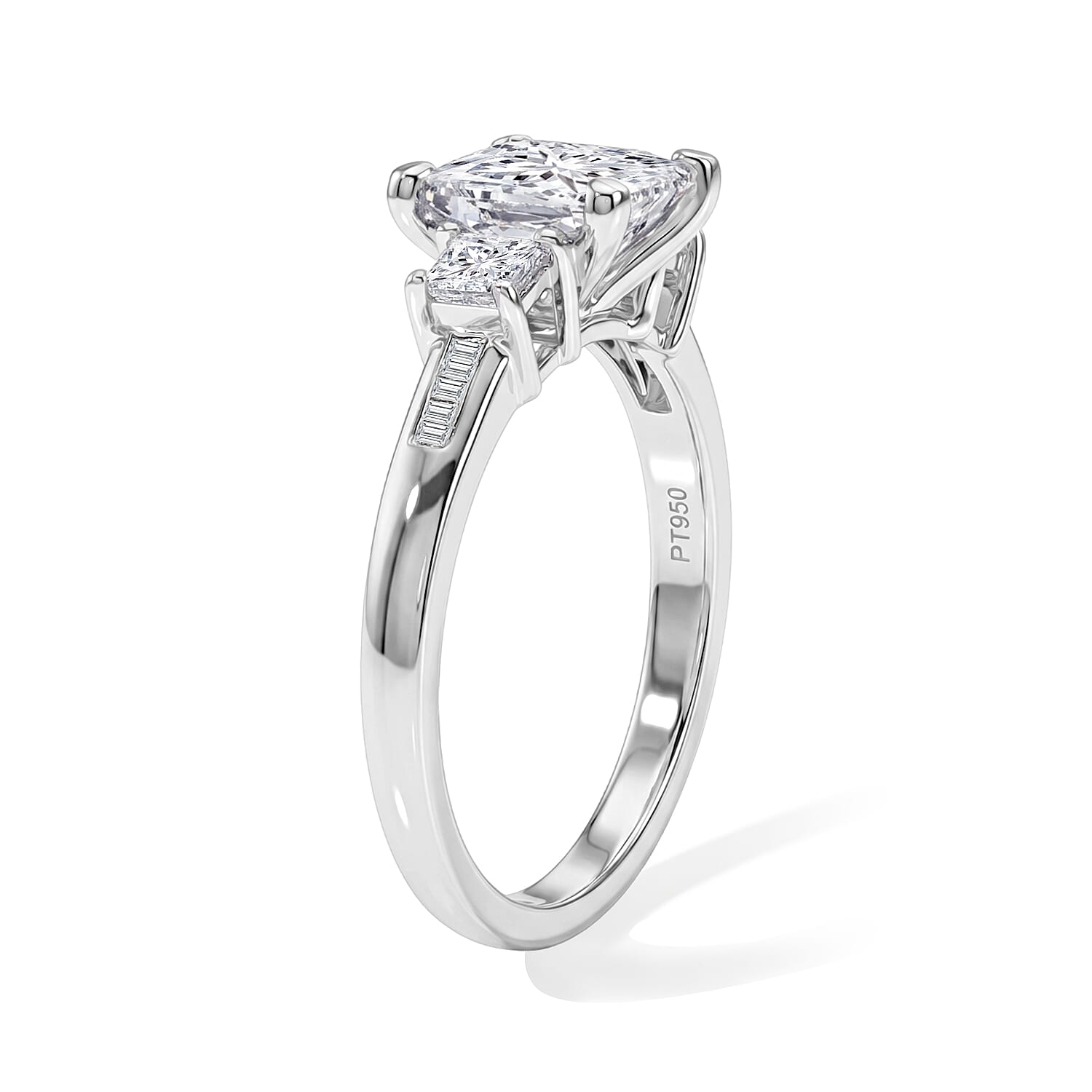 IGI Certified Luxuriant Lab Grown Diamond E-F VS 2.50 ctw Ring in 950 Platinum (Size 9.0) 5.75 Grams