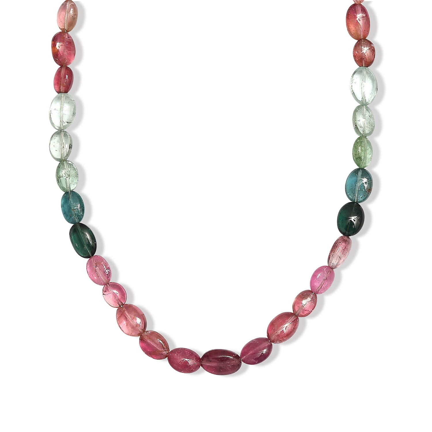 D'Joy Premium Multi-Tourmaline 62.00 ctw Beaded Necklace in 18K Vermeil Yellow Gold Over Sterling Silver 18-20 Inches