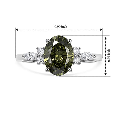 SGL Certified Luxuriant Lab Grown Green Diamond (IR) and Lab Grown Diamond VS 2.30 ctw Garden Crown Ring in 950 Platinum (Size 6.0) 5.40 Grams