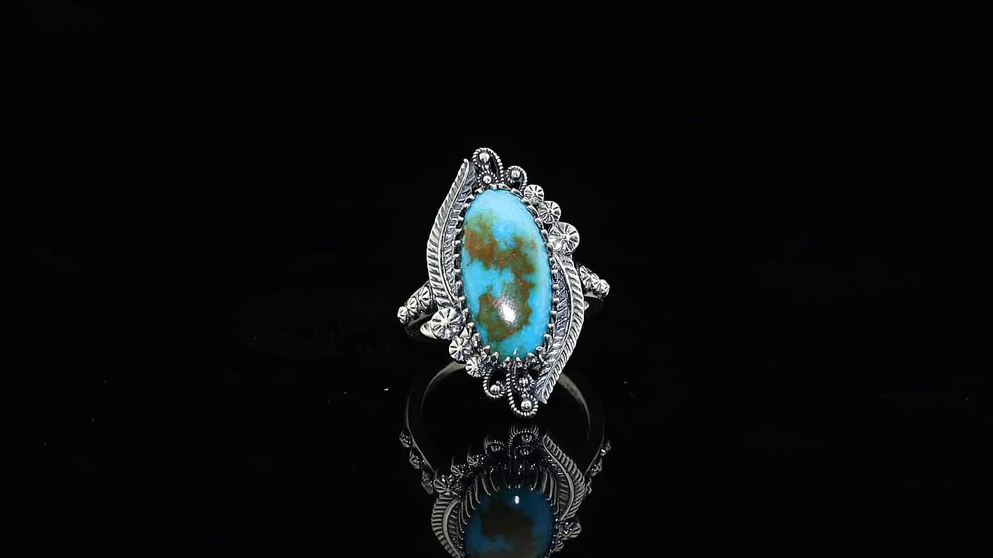 D'Joy Artisan Crafted Premium Royston Turquoise Ring in Sterling Silver (Size 10.0) 6.80 ctwD'Joy Artisan Crafted Premium Royston Turquoise Ring in Sterling Silver (Size 10.0) 6.80 ctw