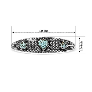 D'Joy Artisan Crafted Premium Spiderweb Turquoise 5.60 ctw Cuff Bracelet in Sterling Silver (7.25 In)