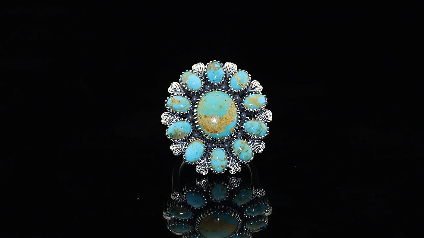 D'Joy Artisan Crafted Premium Royston Turquoise Ring in Sterling Silver (Size 10.0) 9.50 ctw