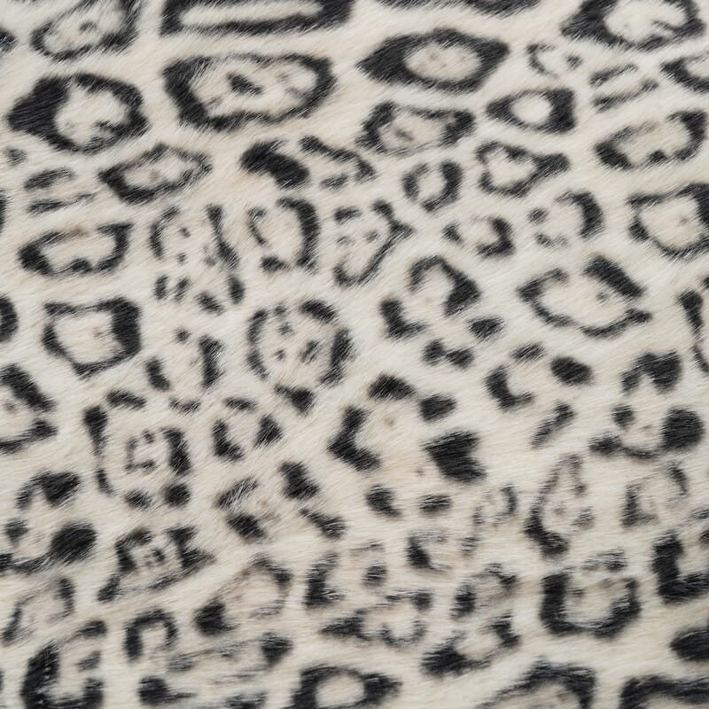 Livmore White Faux Fur Leopard Print Floor Cushion