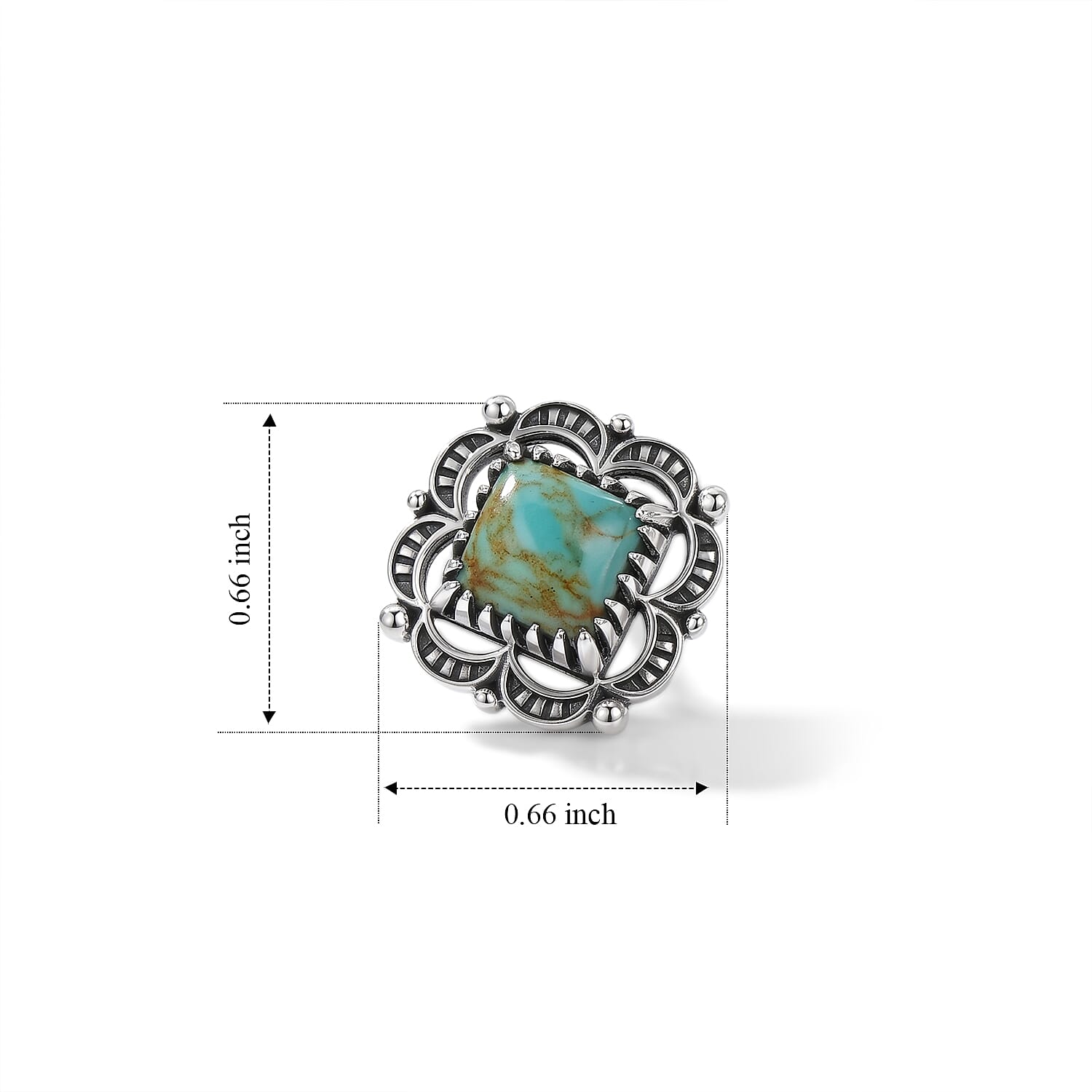 D'Joy Artisan Crafted Premium Royston Turquoise 3.65 ctw Earrings in Sterling Silver