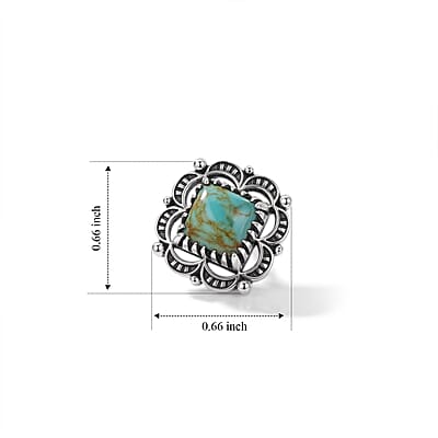 D'Joy Artisan Crafted Premium Royston Turquoise 3.65 ctw Earrings in Sterling Silver