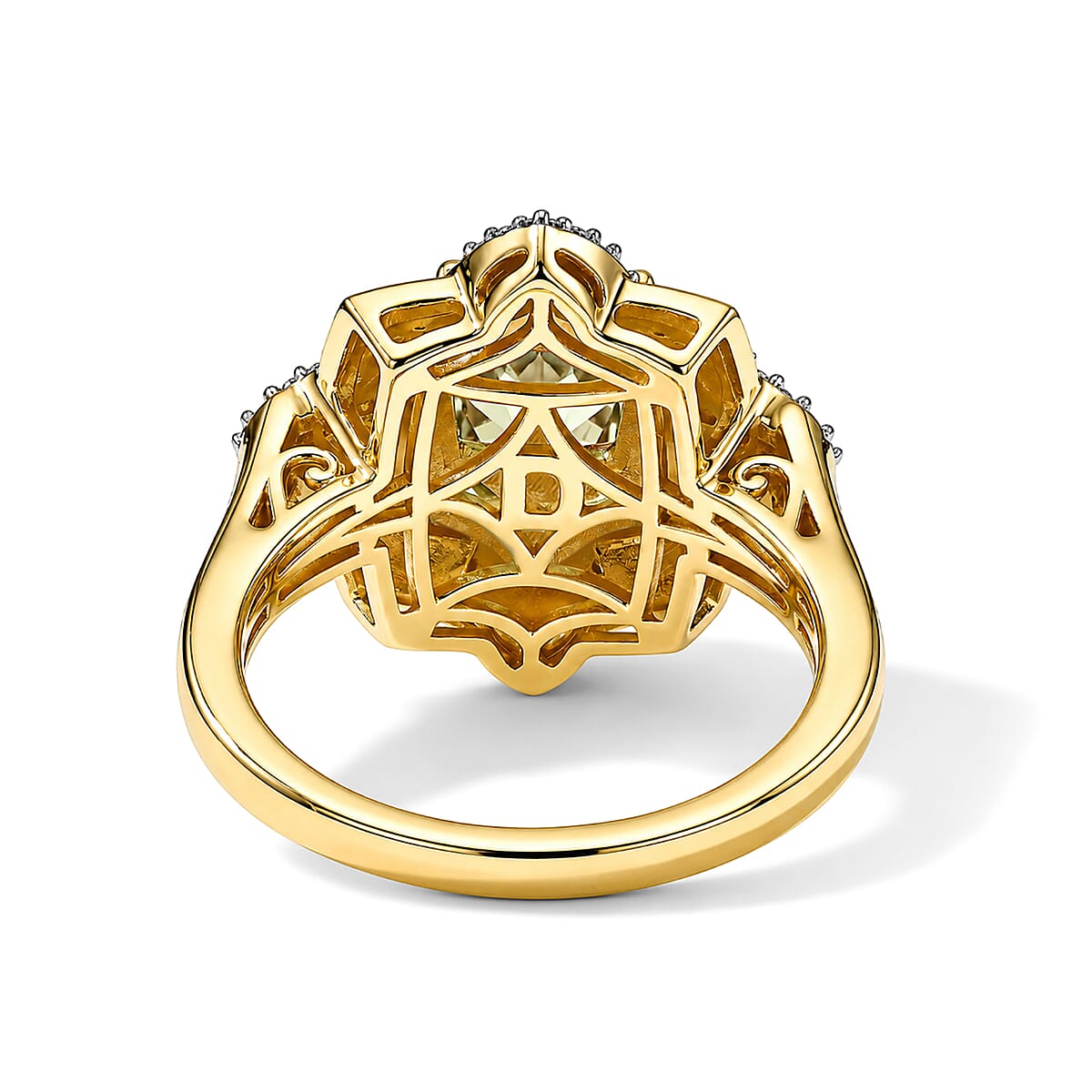 D'Joy AAA Turkizite and Multi Gemstone 2.30 ctw Luminious Bloom Ring in 18K Vermeil Yellow Gold Over Sterling Silver (Size 7.0) image number 2