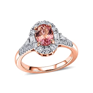 Certified & Appraised AAA Blush Tourmaline and Luxuriant Lab Grown Diamond G-H SI 2.00 ctw Ring in 10K Rose Gold (Size 6.0)