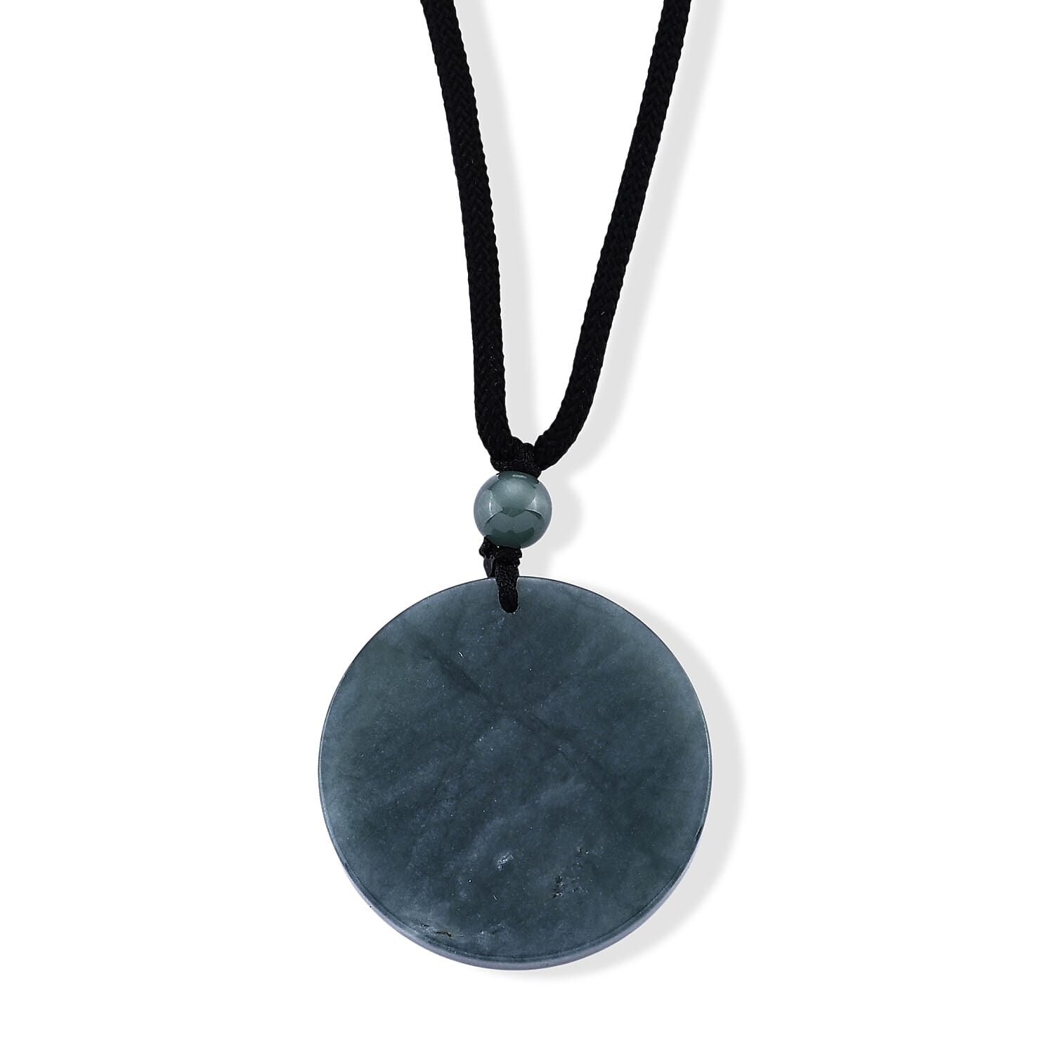 24K Yellow Gold Dragon Natural Olmec Jadeite 35.00 ctw Black Cord Necklace (28 Inches)