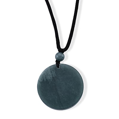 24K Yellow Gold Rose Bouquet Natural Olmec Jadeite 35.00 ctw Black Cord Necklace (28 Inches)