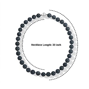 D'Joy Natural Olmec Jadeite 480.00 ctw Carved Beaded Necklace (20 Inches) in Rhodium Over Sterling Silver