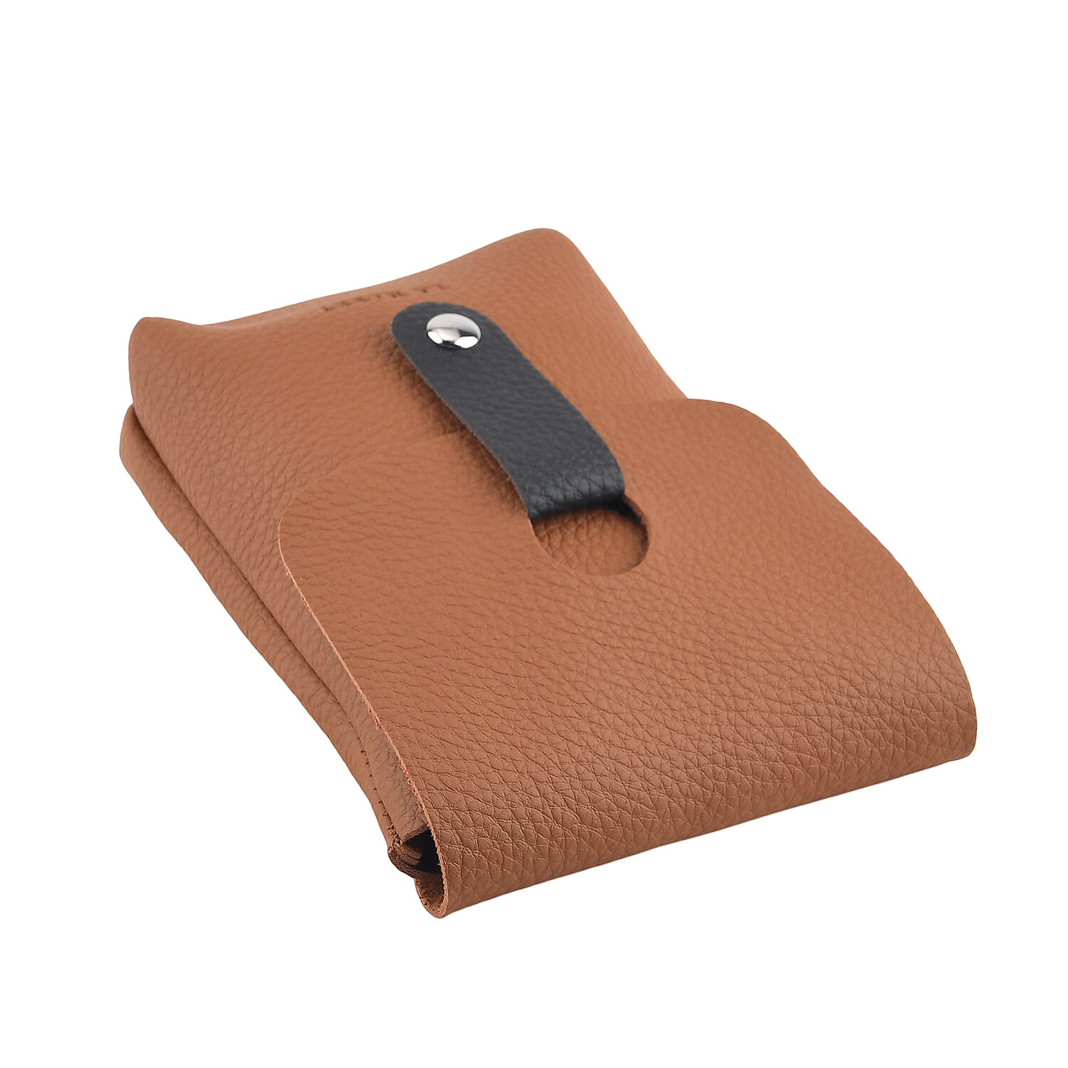 La Marey Brown Genuine Leather Embossed Brand Crossbody Wallet