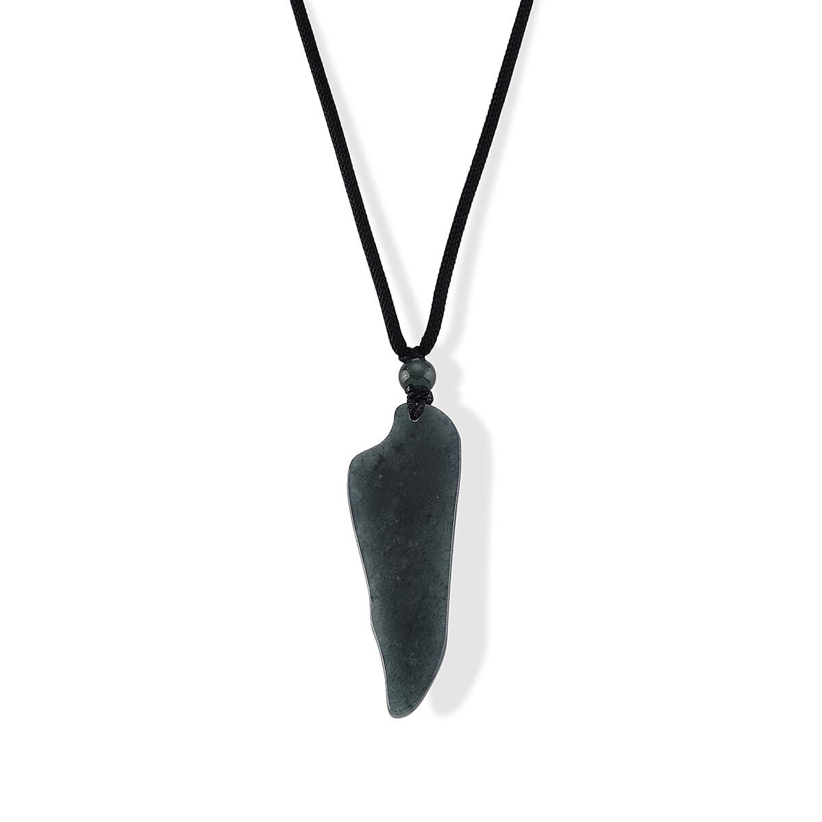 Natural Olmec Jadeite 45.00 ctw Carved Angel Wing Pendant with Black Cord Necklace (26-28 Inches) image number 4