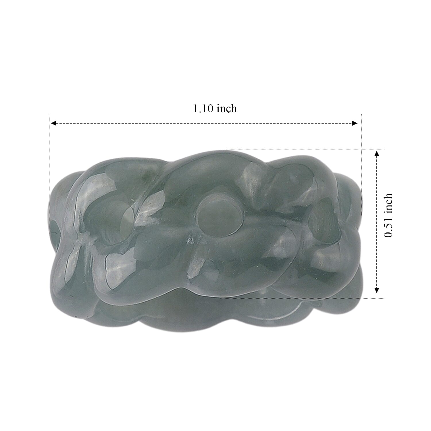 Natural Olmec Jadeite 30.00 ctw Carved Flowing Infinity Band Ring (Size 6.0)