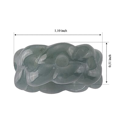 Natural Olmec Jadeite 30.00 ctw Carved Flowing Infinity Band Ring (Size 6.0)