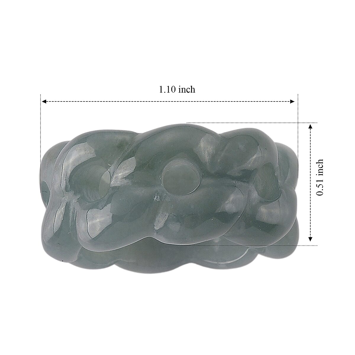 Natural Olmec Jadeite 30.00 ctw Carved Flowing Infinity Band Ring (Size 9.0) image number 5