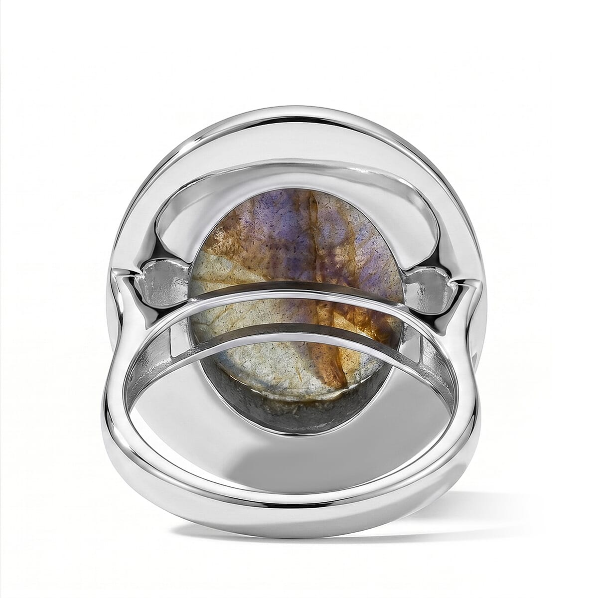 Malagasy Labradorite 20.00 ctw Statement Ring in Sterling Silver (Size 9.0) image number 4