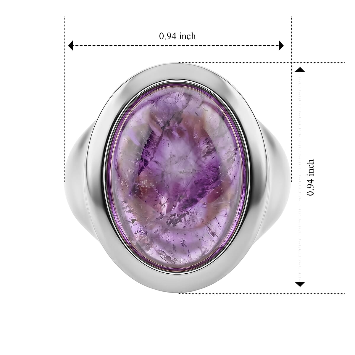 Amethyst 14.00 ctw Statement Ring in Sterling Silver (Size 8.5)  image number 5