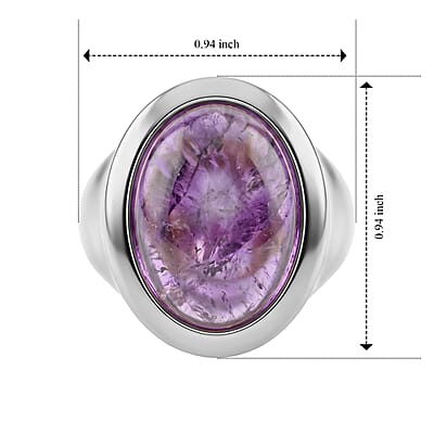 Amethyst 14.00 ctw Statement Ring in Sterling Silver (Size 8.5)