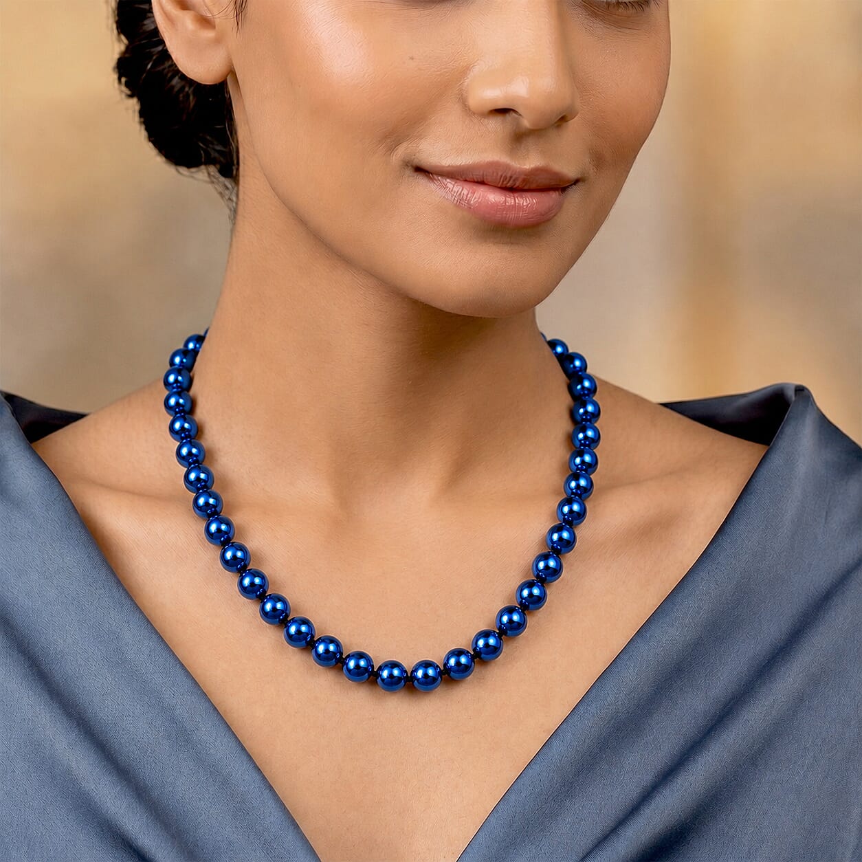 Terahertz 300.00 ctw Beaded Necklace in Stainless Steel 20 Inches