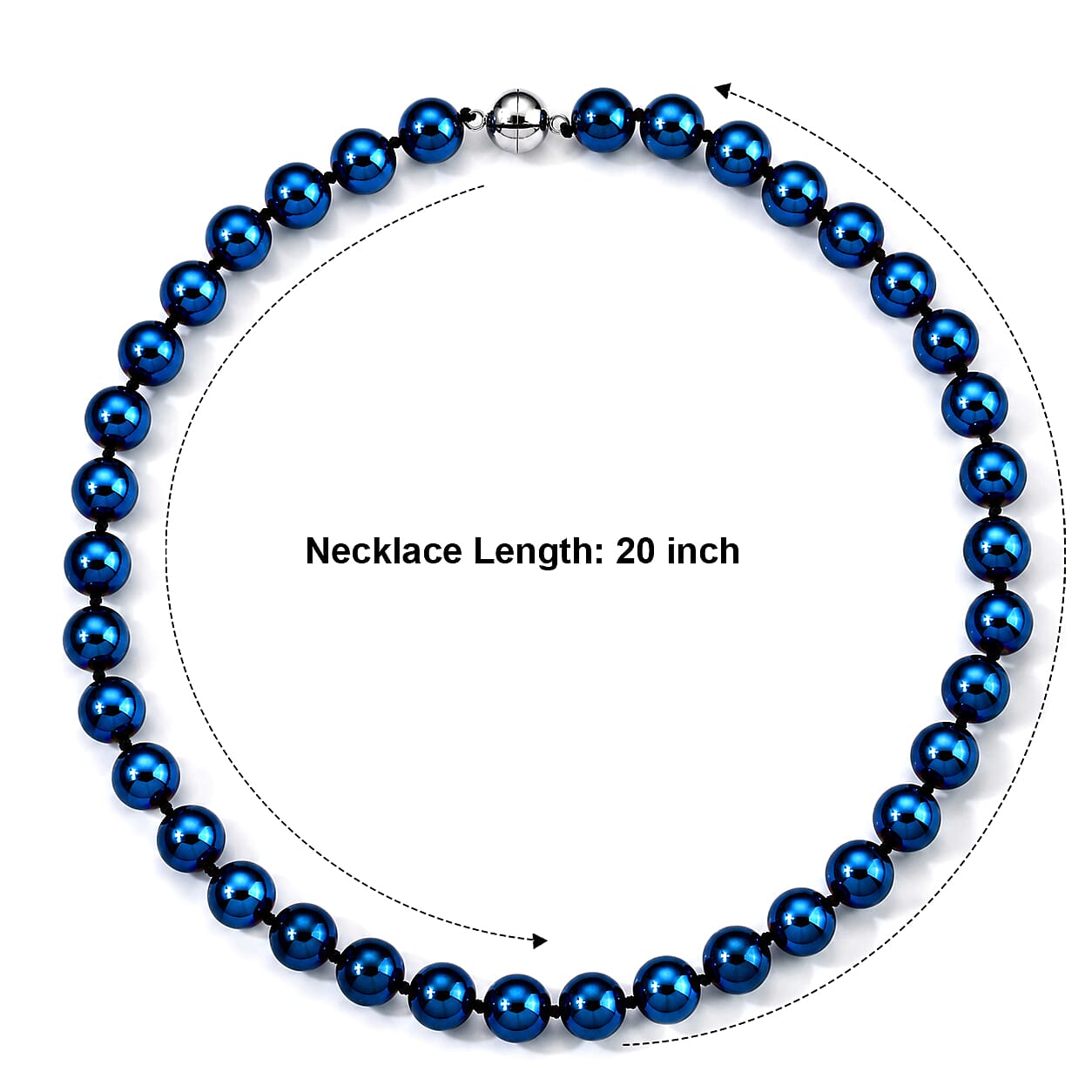 Terahertz 300.00 ctw Beaded Necklace in Stainless Steel 20 Inches