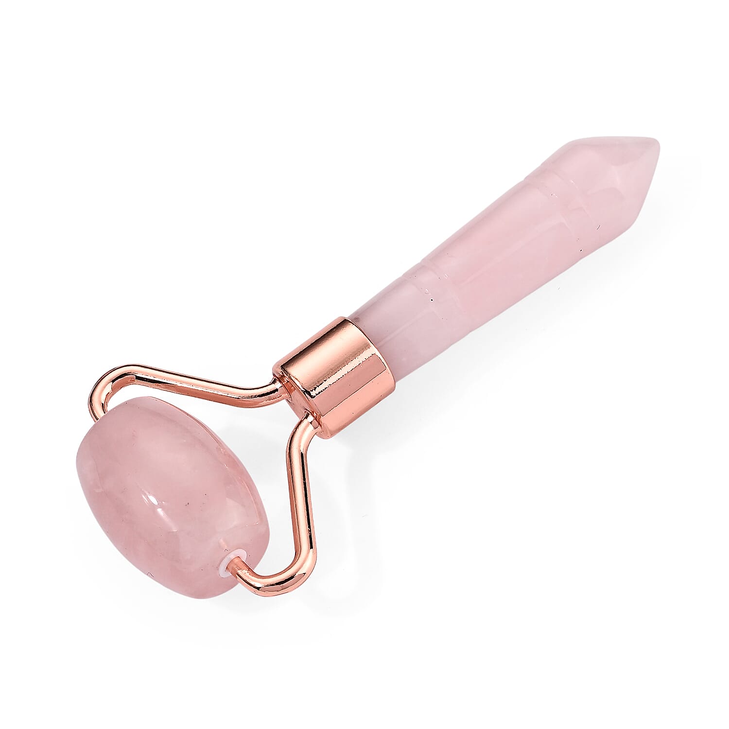 Rose Quartz Massage Roller Stick in Rosetone 125.00 ctw