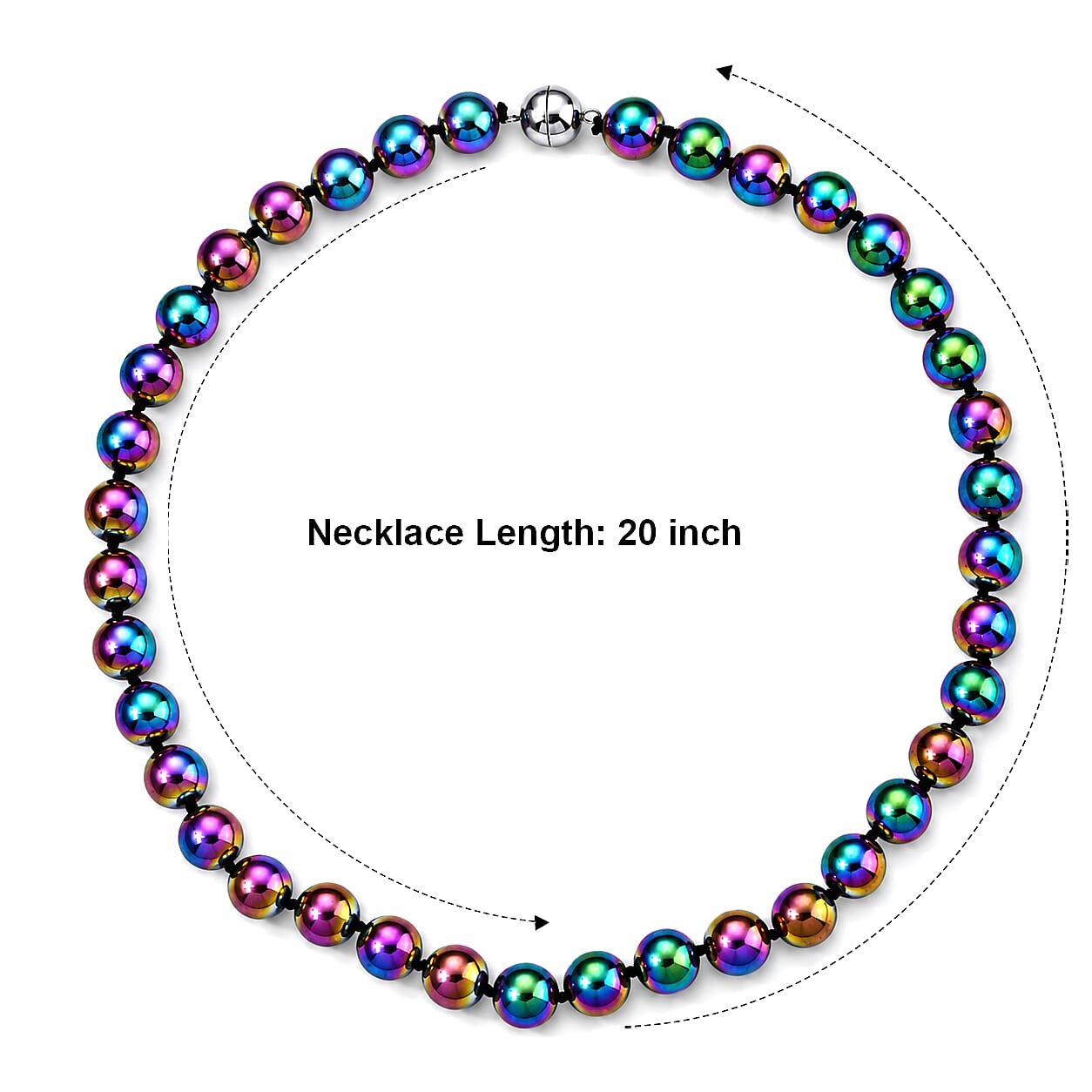 Terahertz 300.00 ctw Beaded Necklace in Stainless Steel 20 Inches