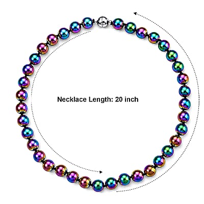 Terahertz 300.00 ctw Beaded Necklace in Stainless Steel 20 Inches