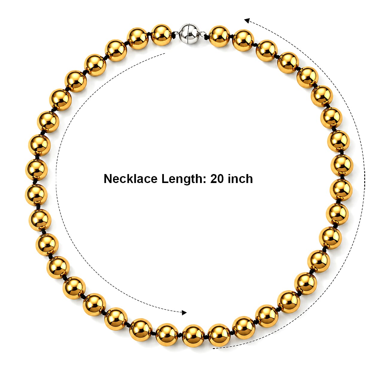Terahertz 300.00 ctw Beaded Necklace in Stainless Steel 20 Inches