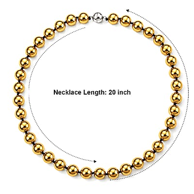 Terahertz 300.00 ctw Beaded Necklace in Stainless Steel 20 Inches