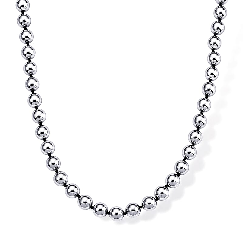 Terahertz 300.00 ctw Beaded Necklace in Stainless Steel 20 Inches