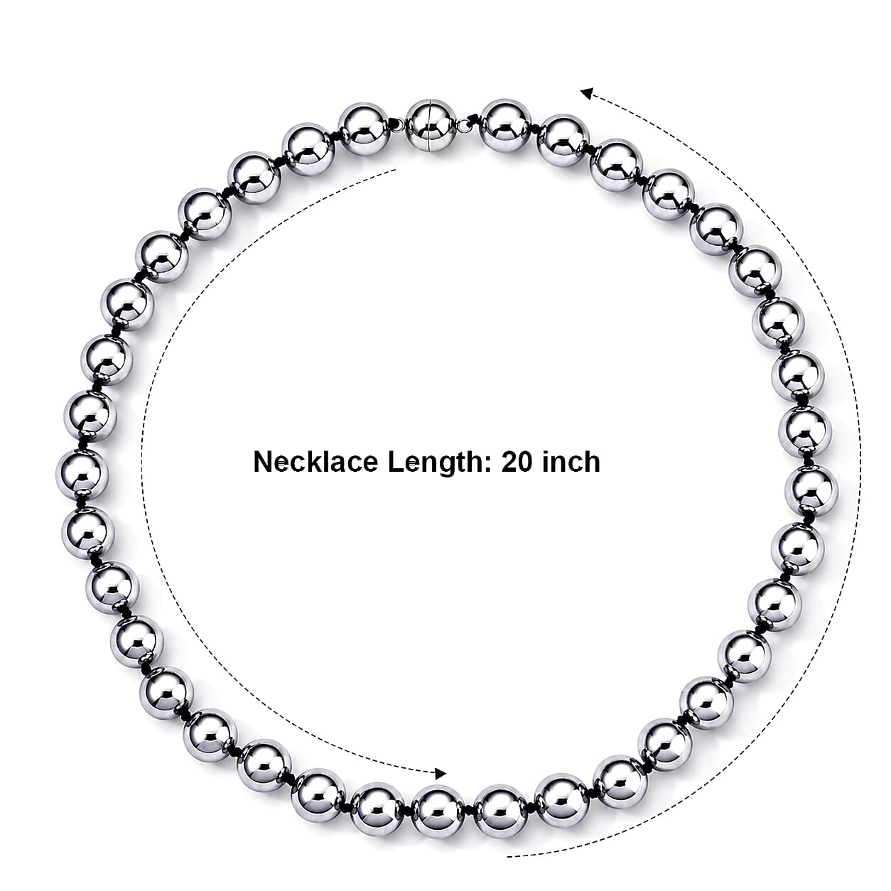 Terahertz 300.00 ctw Beaded Necklace in Stainless Steel 20 Inches
