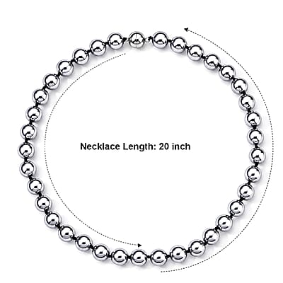 Terahertz 300.00 ctw Beaded Necklace in Stainless Steel 20 Inches
