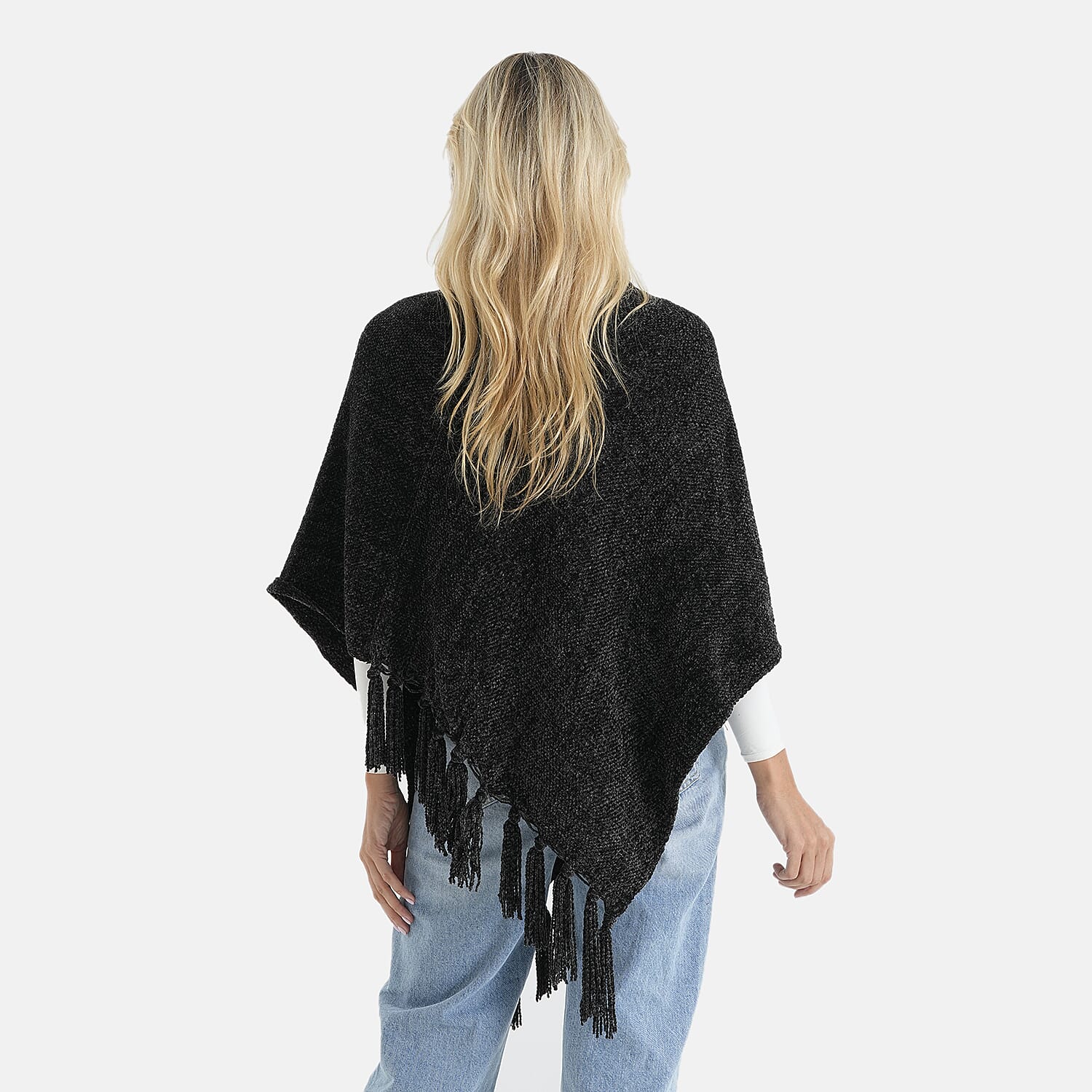 Closeout Gray Tassel Poncho