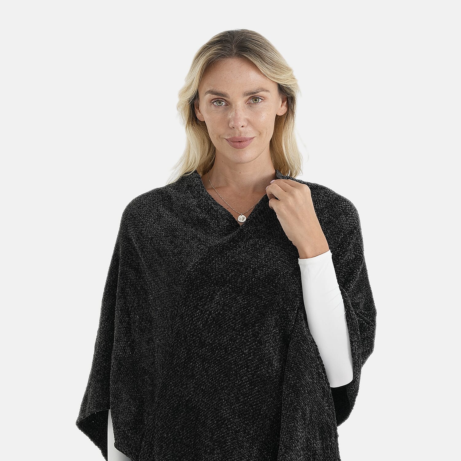 Closeout Gray Tassel Poncho