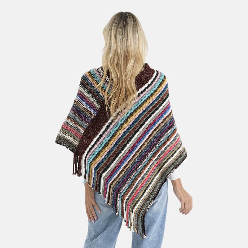 Closeout Red Tassel Poncho