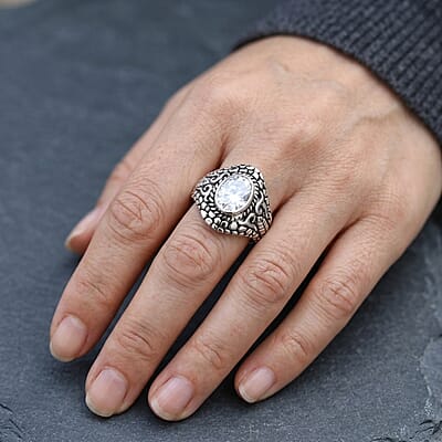 D'Joy Bali Legacy Moissanite 2.80 ctw Ring in Sterling Silver (Size  5.0)