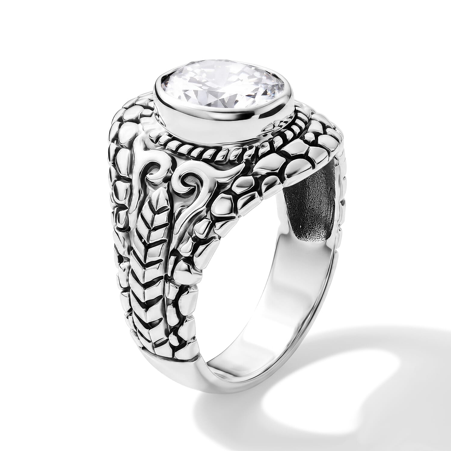 D'Joy Bali Legacy Moissanite 2.80 ctw Ring in Sterling Silver (Size  5.0)