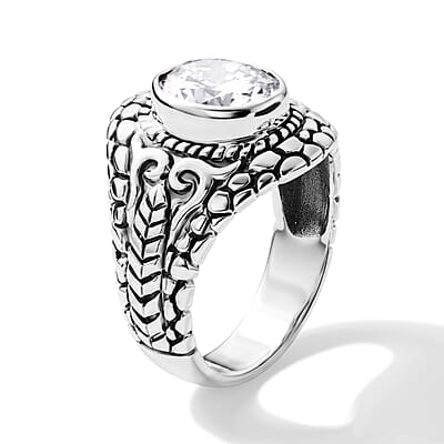 D'Joy Bali Legacy Moissanite 2.80 ctw Ring in Sterling Silver (Size  5.0)
