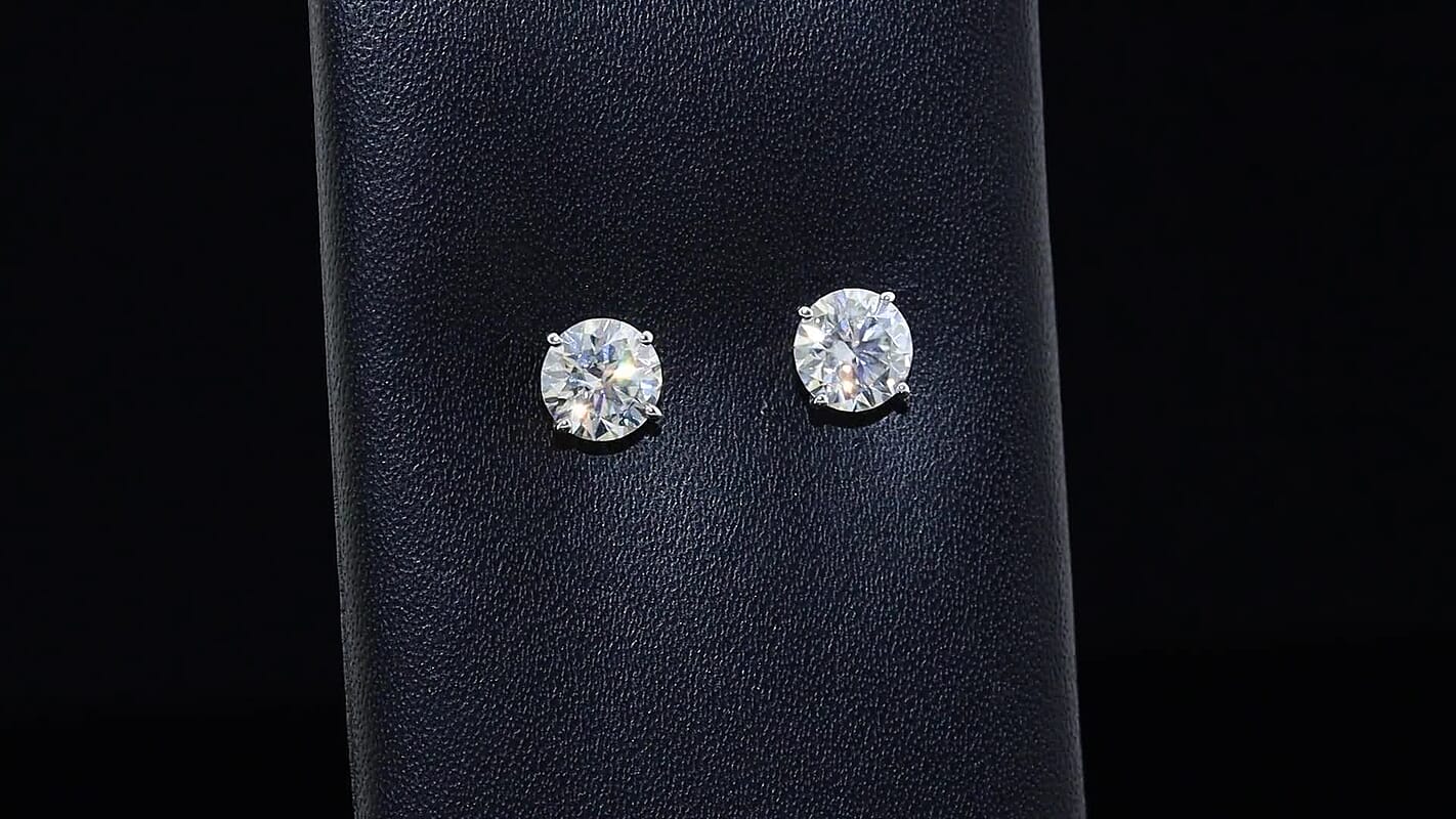 Moissanite 2.00 ctw Solitaire Stud Earrings in 10K Yellow Gold 8535584