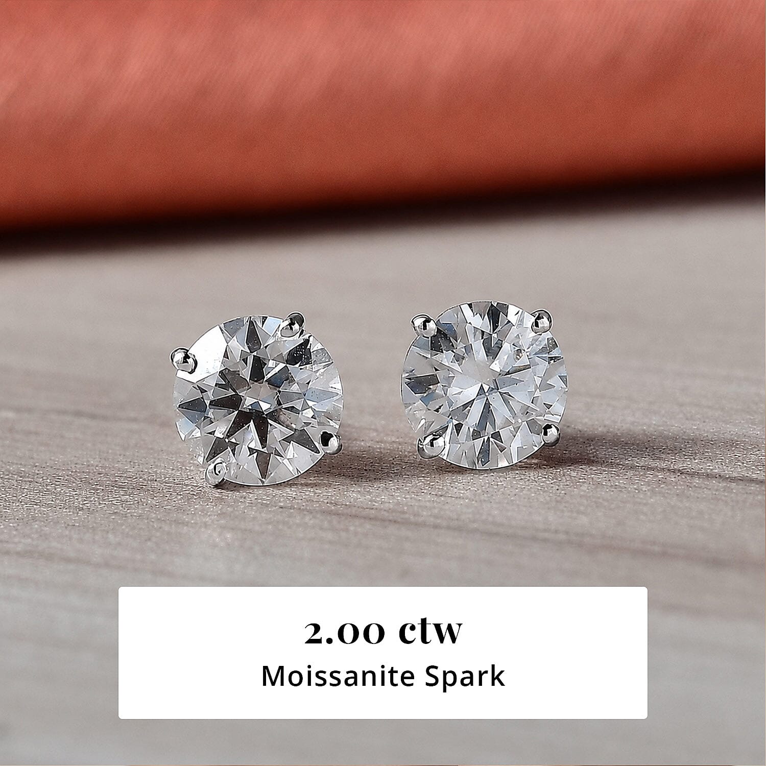 Moissanite 2.00 ctw Solitaire Stud Earrings in 10K White Gold
