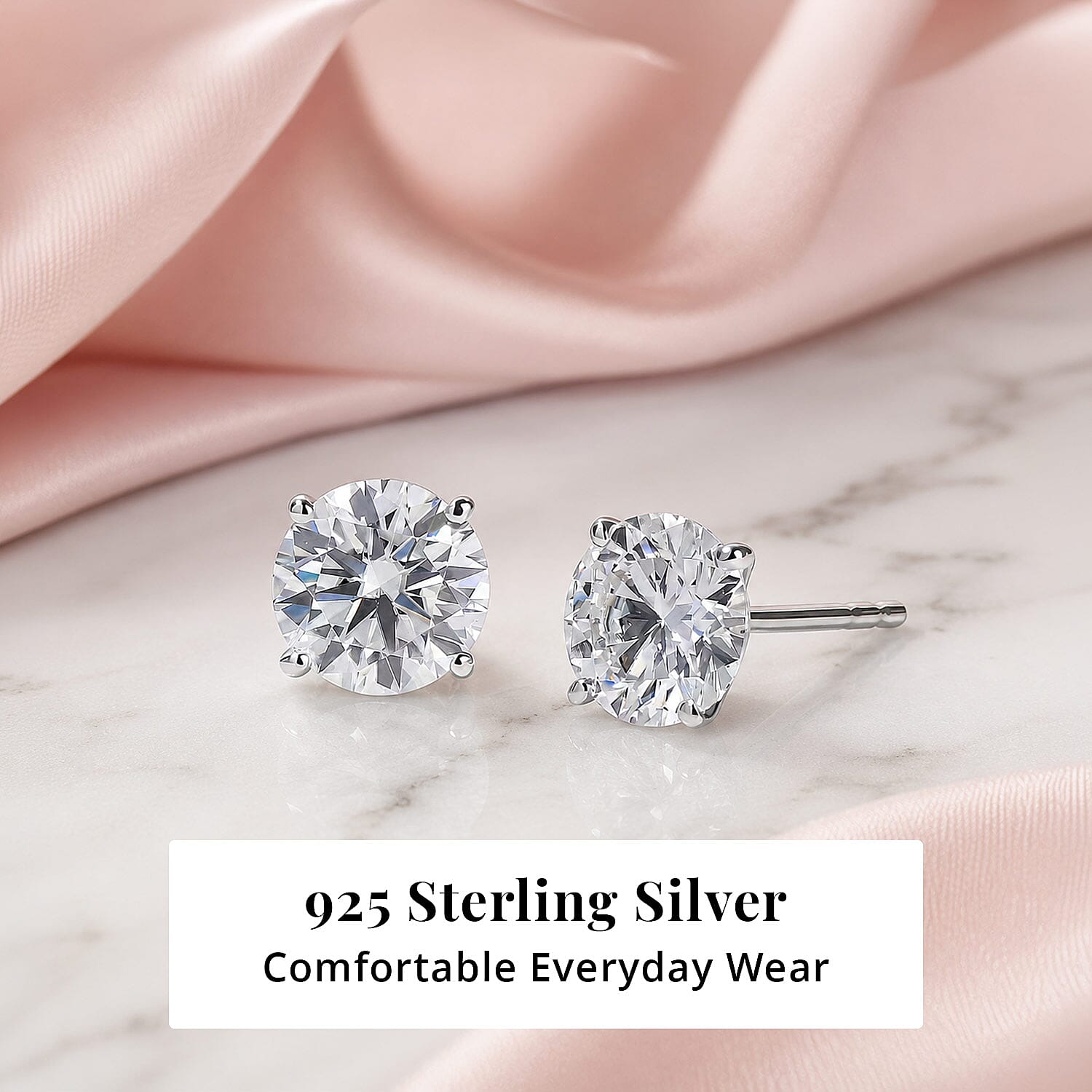 Moissanite 2.00 ctw Solitaire Stud Earrings in 10K White Gold