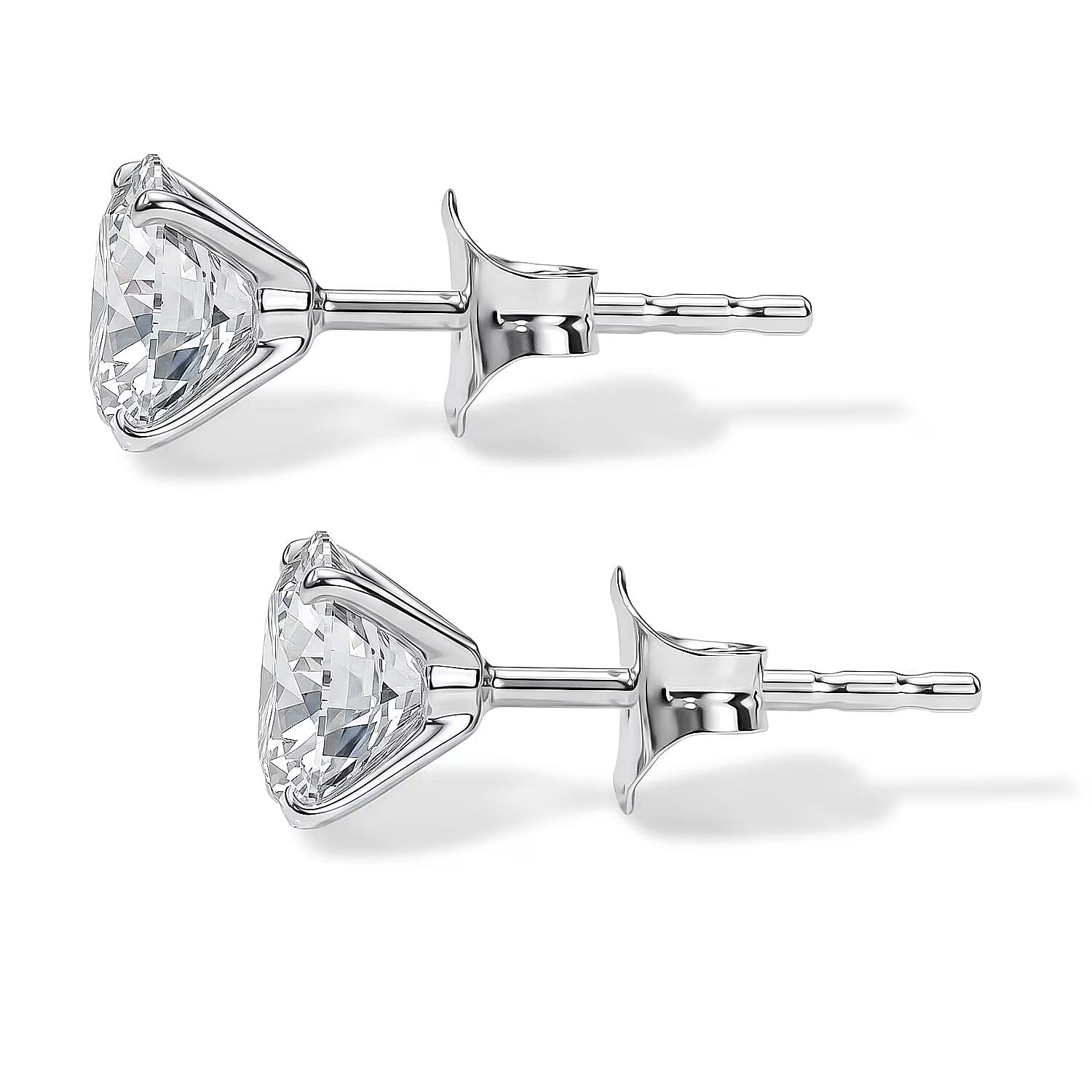 Moissanite 2.00 ctw Solitaire Stud Earrings in 10K White Gold