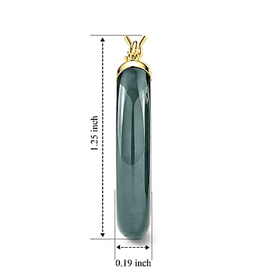 D'Joy Natural Olmec Jadeite 62.00 ctw Hoop Earrings in 14K YG Over Sterling Silver
