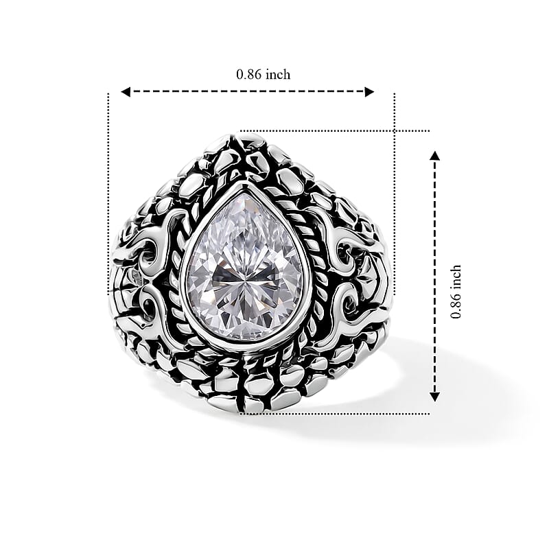 D'Joy Bali Legacy Moissanite 2.40 ctw Ring in Sterling Silver (Size 6.0)