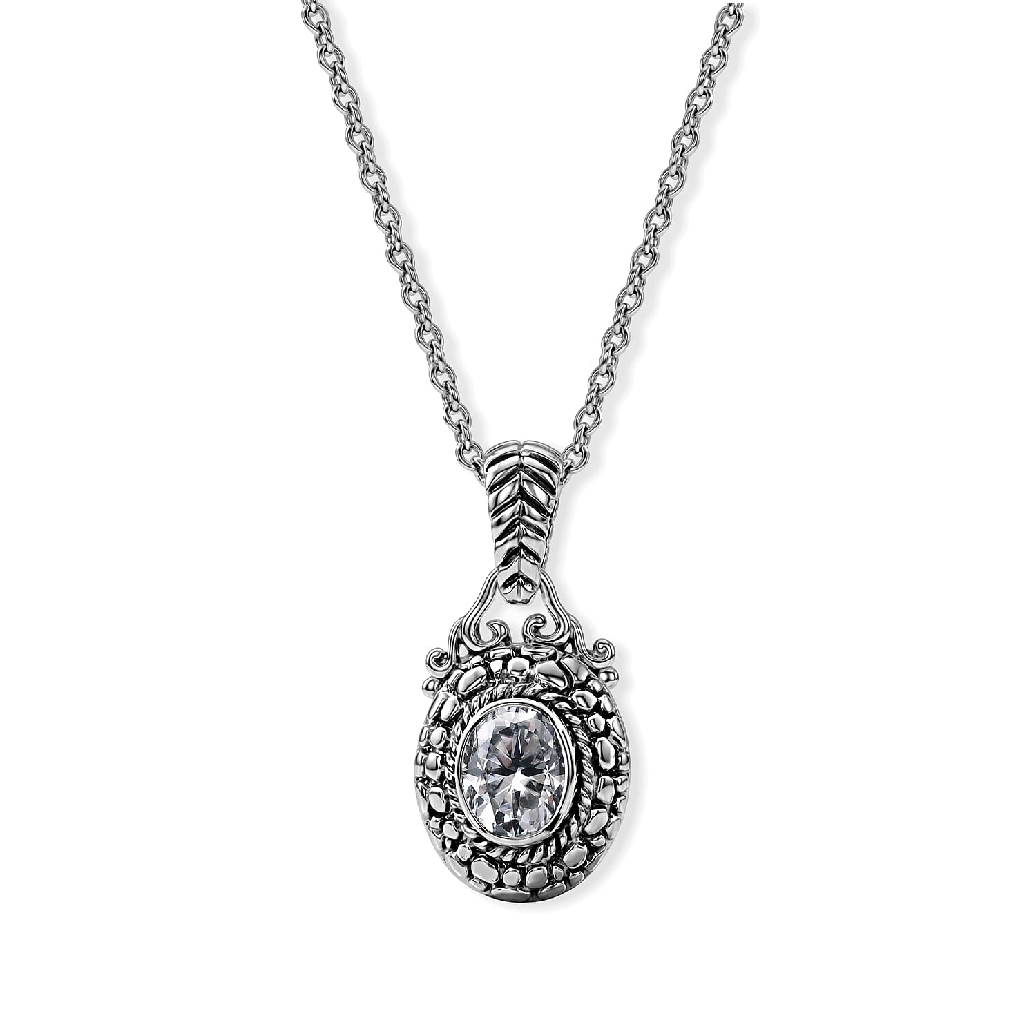 D'Joy Bali Legacy Moissanite 2.80 ctw Pendant Without Chain in Sterling Silver