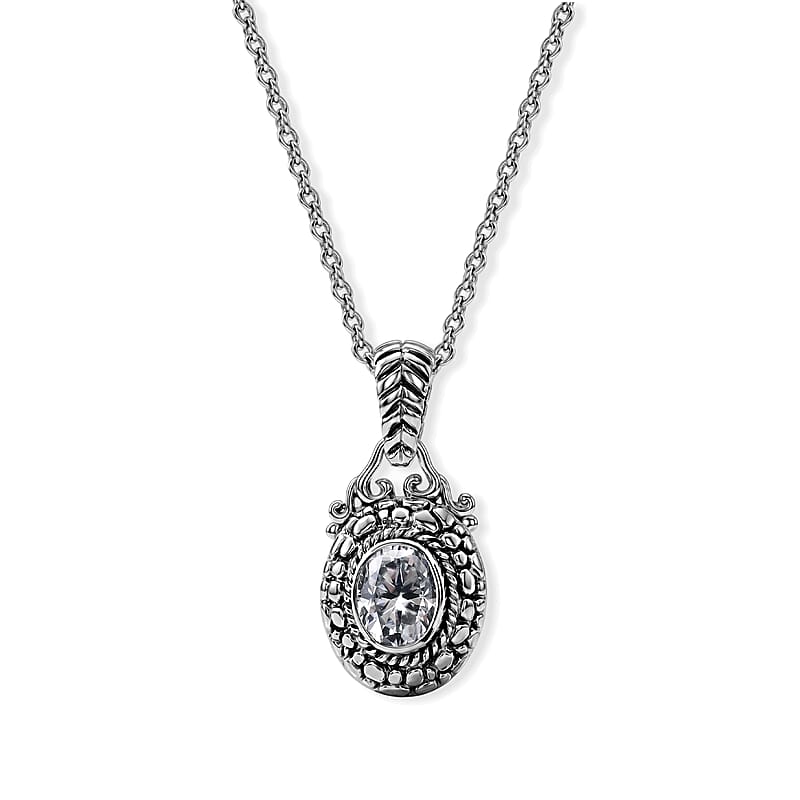 D'Joy Bali Legacy Moissanite 2.80 ctw Pendant Without Chain in Sterling Silver