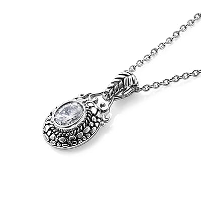 D'Joy Bali Legacy Moissanite 2.80 ctw Pendant Without Chain in Sterling Silver