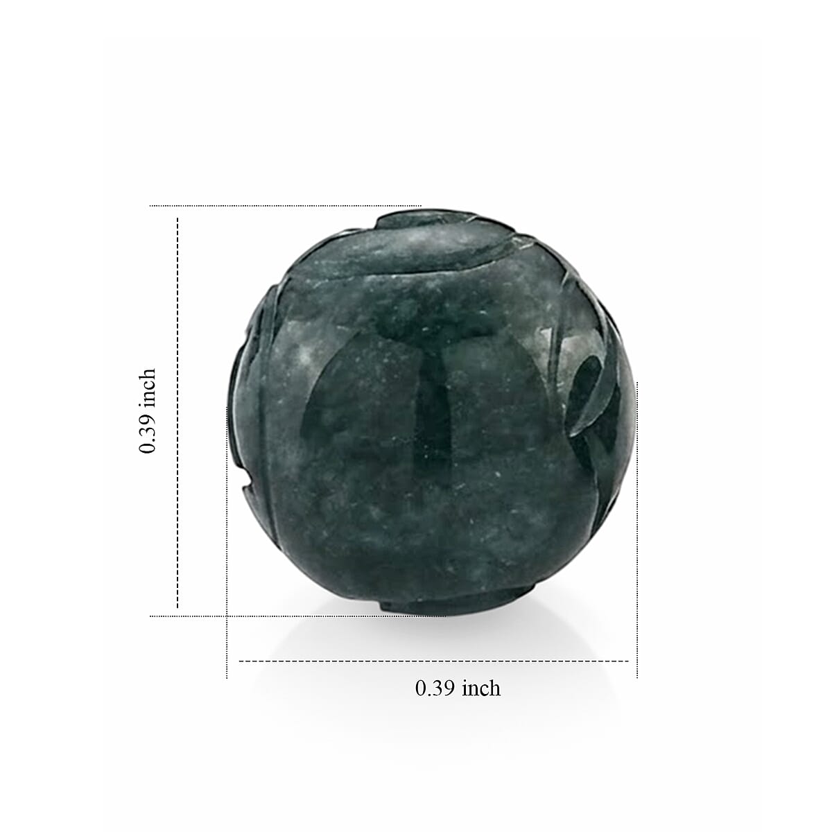 D'Joy Natural Olmec Jadeite 30.00 ctw Carved Money Coin Stud Earrings in Rhodium Over Sterling Silver image number 5
