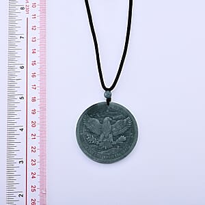 Natural Olmec Jadeite 55.00 ctw Carved 250th Independence Anniversary Cotton Cord Necklace (26-28 Inches)